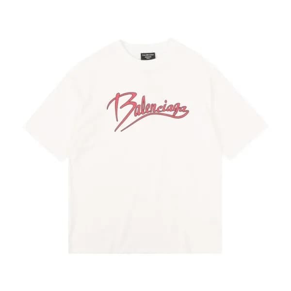 발렌시아가 남성 아이보리 크루넥 반팔티 - Balenciaga Mens Ivory Shor… - 1
