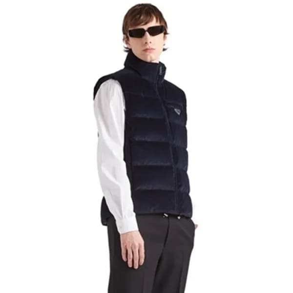 프라다 남성 네이비 다운 베스트 - Prada Mens Navy Down Vest - pr… - 1