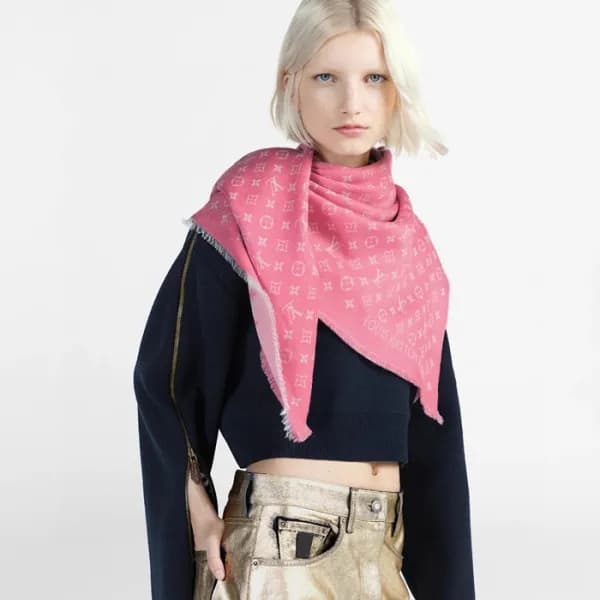 루이비통 여성 핑크 머플러 - Louis vuitton Womens Pink Muffler… - 1