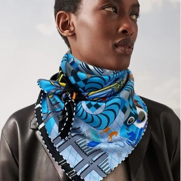 에르메스 여성 블루 스카프 - Hermes Womens Blue Scarf - acc154… - 1