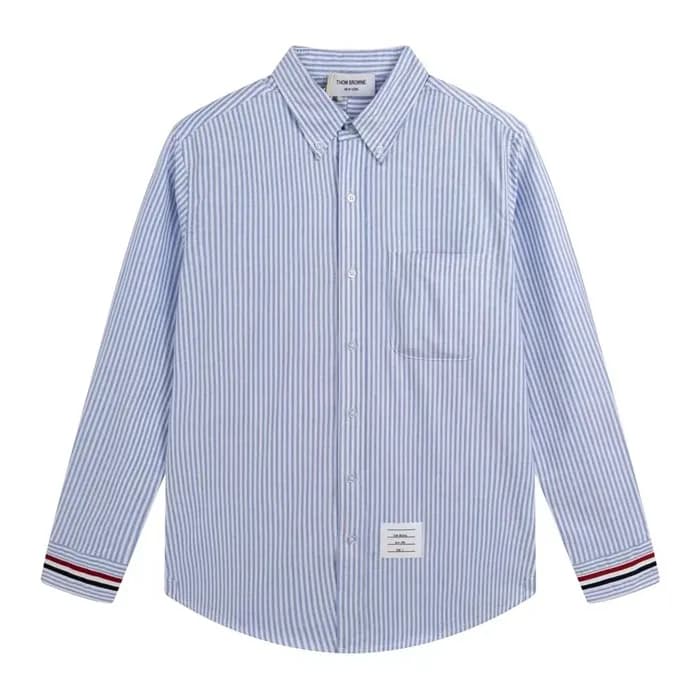 톰브라운 남성 블루 셔츠 - Thom Browne Mens Blue Tshirts - th… - 1