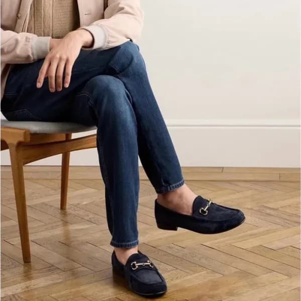 브루넬로쿠치넬리 남성 홀스빗 로퍼 - Brunello Cucinelli Mens Navy … - 1