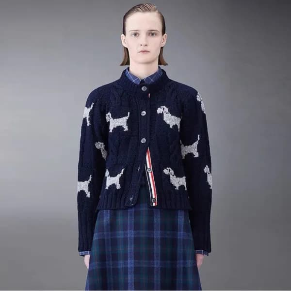 톰브라운 여성 브이넥 가디건 - Thom Browne Womens Cardigan - th… - 1