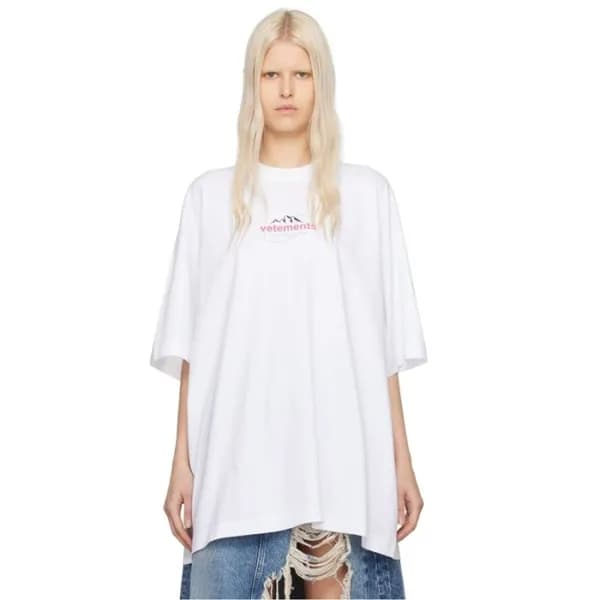 베트멍 여성 라운드 반팔 티셔츠 - Vetements Womens Over Size Tsh… - 1