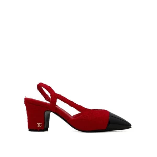 샤넬 여성 미들힐 슬링백 - Chanel Womens Red Slingback - chs1… - 1