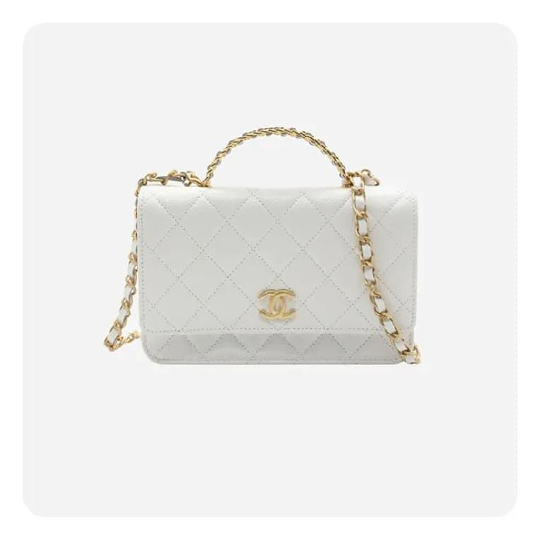샤넬 탑핸들 woc 램스킨 화이트 골드 - Chane Top Handle woc Lamb … - 1
