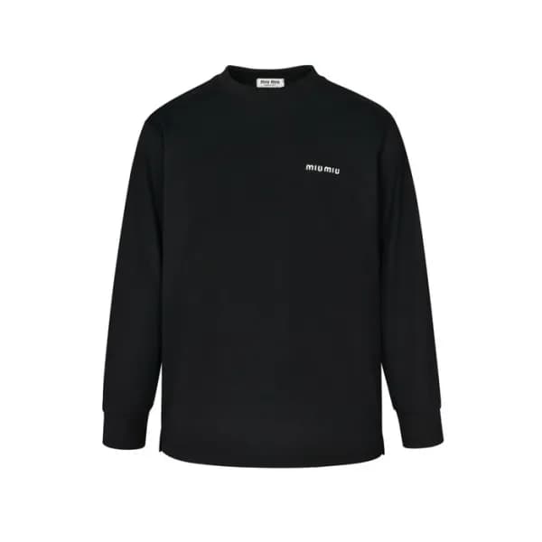 미우미우 남/녀 라운드 긴팔티 - Miumiu Unisex Round Tshirt - mi… - 1