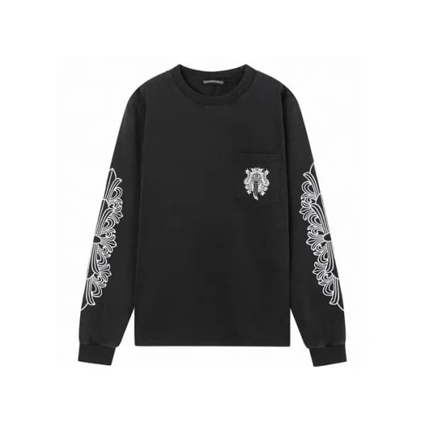 크롬하츠 남성 라운드 긴팔티 - Chrome Hearts Mens Round Tshirt … - 1