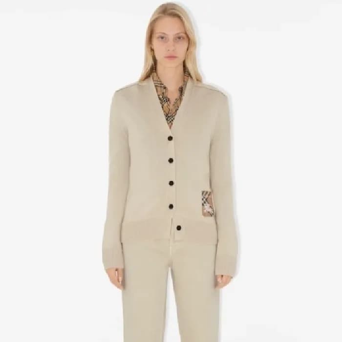 버버리 여성 브이넥 가디건 - Burberry Womens V-neck Cardigan -… - 1