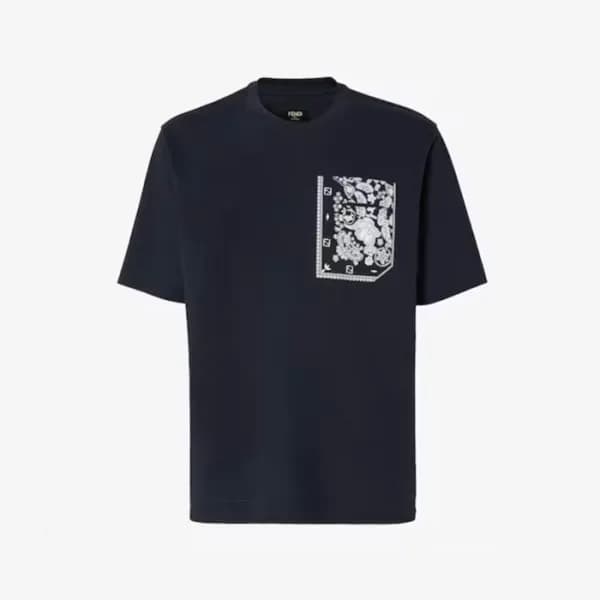 펜디 남성 라운드 반팔 티셔츠 - Fendi Mens Round Tshirt - fec12… - 1