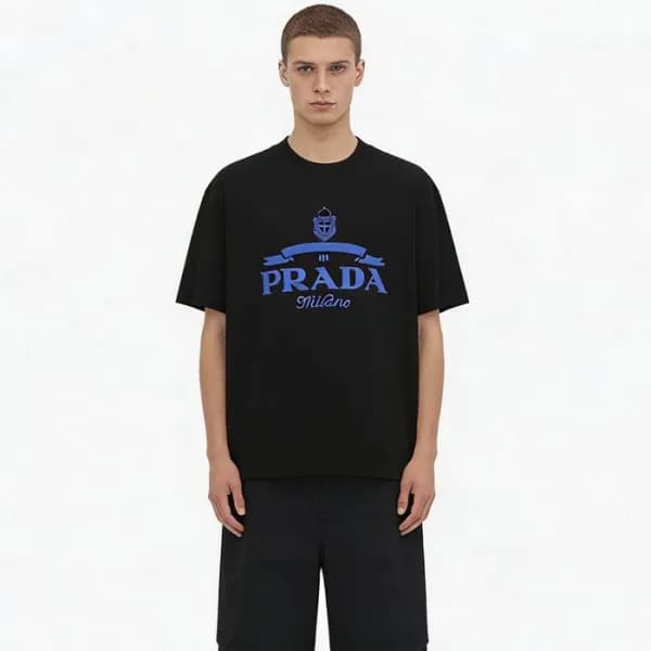 프라다 남성 라운드 반팔티 - Prada Mens Round Tshirt - prc1344… - 1