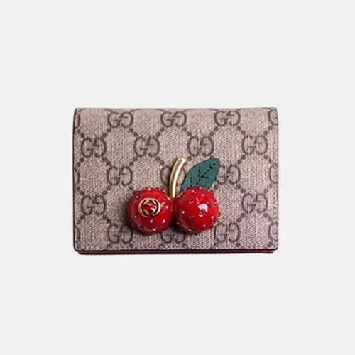 Gucci GG Supreme Card Case With Cherries - 구찌 체리 … - 1