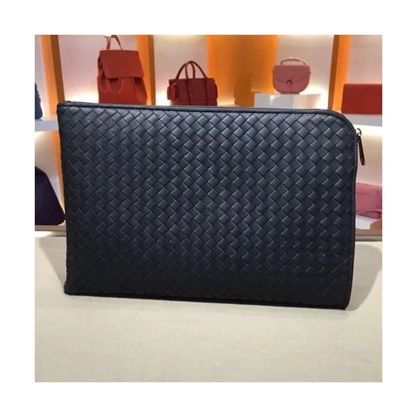 Bottega Veneta Leather Black Clutch Bag,34cm - 보테가… - 1