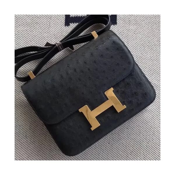 Hermes Constance Ostrich Leather Shoulder Bag,23cm… - 1