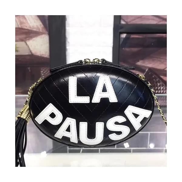 Chanel 2019 La Pausa Leather Chain Shoulder Cross … - 1