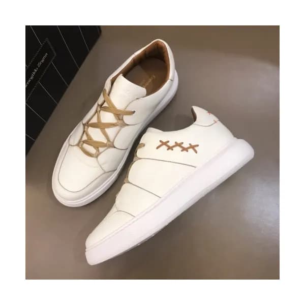 Ermenegildo Zegna 2019 Mens Logo Leather Sneakers… - 1