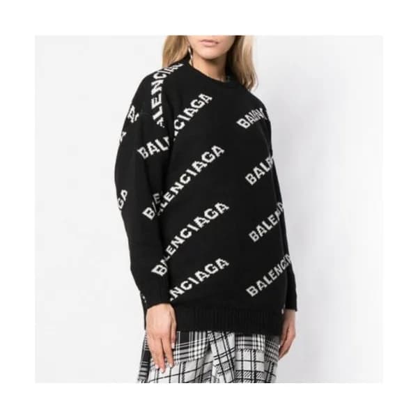 Balenciaga 2019 Womens Crew - neck Wool Sweater - … - 1