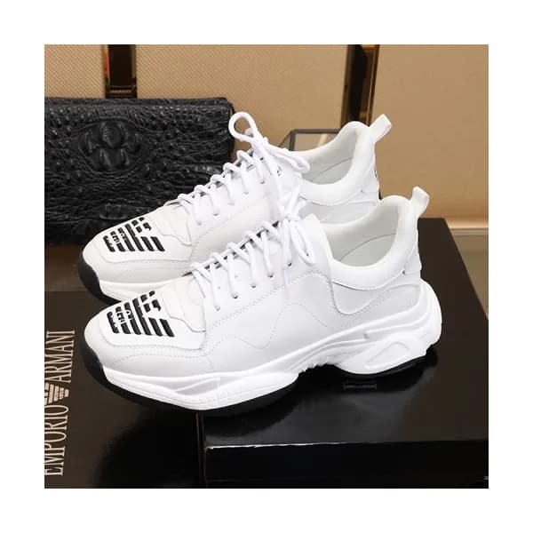 Armani 2019 Mens Leather Sneakers - 알마니 2019 남성용 … - 1
