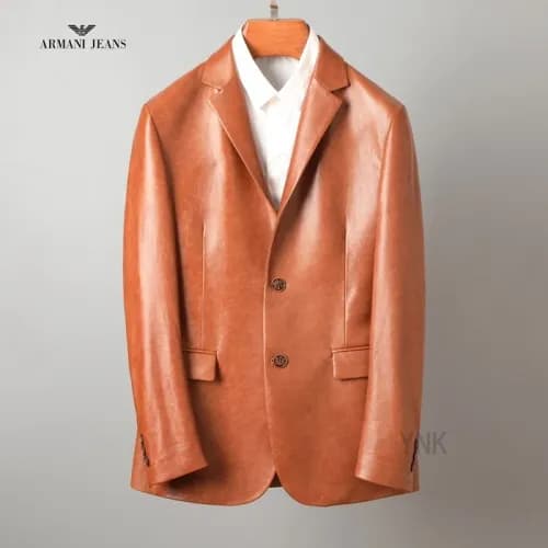 [알마니]Armani 2020 Mens Logo Casual Leather Suit Jac… - 1