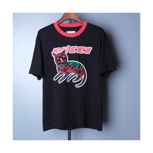 Gucci Mm/Wm Logo Short Sleeved Tshirts Black - 구찌… - 1