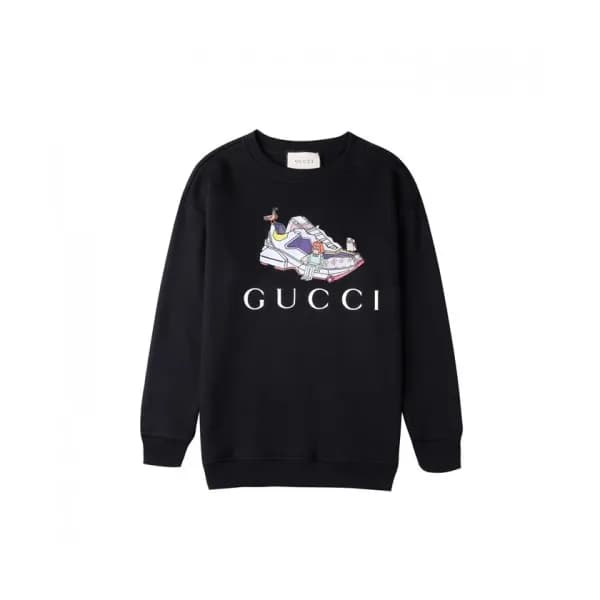 Gucci Mm/Wm Logo Crew-neck Cotton Tshirts Black -… - 1