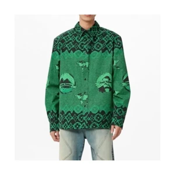 Louis vuitton Mens Trendy shirts Green - 루이비통 202… - 1