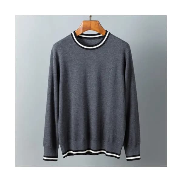 Hermes Mens Crew-neck Wool Sweater Gray - 에르메스 20… - 1