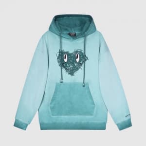 BAD MONDAY Mm/Wm Logo Oversize Cotton Hoodie Blu…
