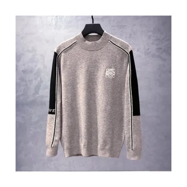 Loewe Mens Logo Crew-neck Sweaters Gray - 로에베 2021… - 1