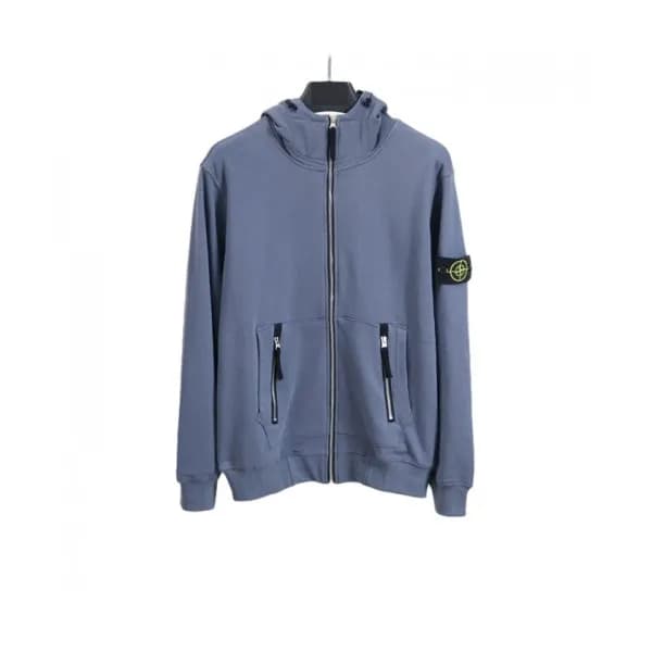 Stone Island Mens Logo Cotton Hoodie Blue - 스톤아일… - 1