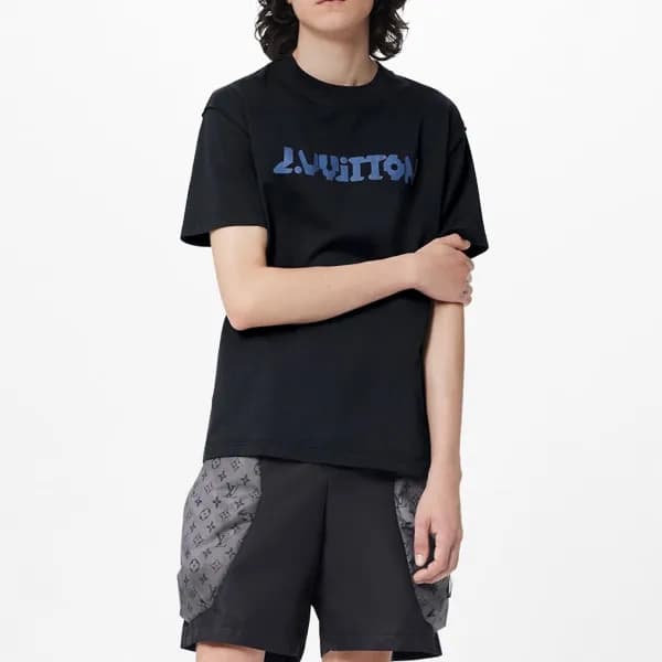Louis vuitton Mm/Wm Logo Short Sleeved Tshirts Bl… - 1