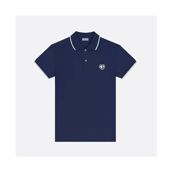 디올 남성 폴로 네이비 반팔티 - Dior Mens Navy Tshirts - dio168… - 1