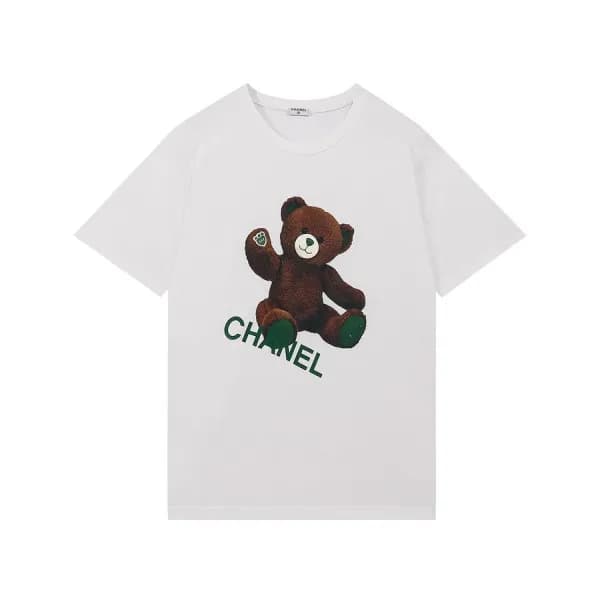 샤넬 남성 크루넥 화이트 반팔티 - Mens White Tshirts - chl0851x - 1