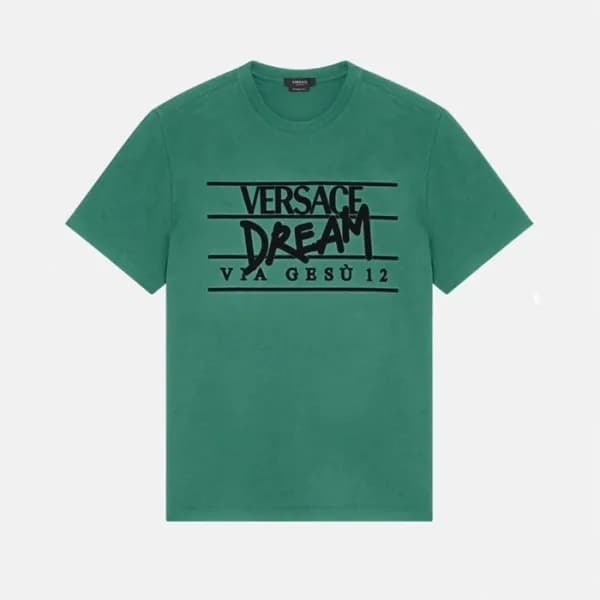 베르사체 남성 크루넥 그린 반팔티 - Mens Green Tshirts - ver0885x - 1