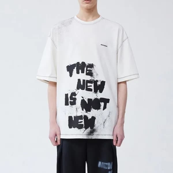 ADER 남/녀 모던 화이트 반팔티 - Unisex White Tshirts - ade01…