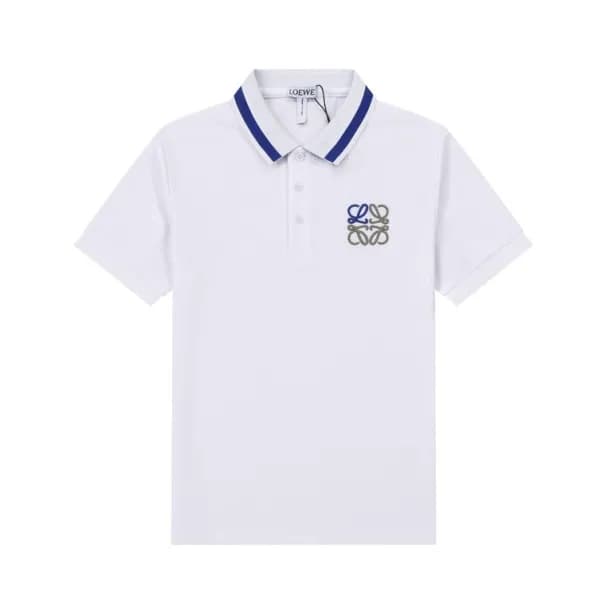 로에베 남성 이니셜 화이트 반팔티 - Mens White Tshirts - loe0605x - 1