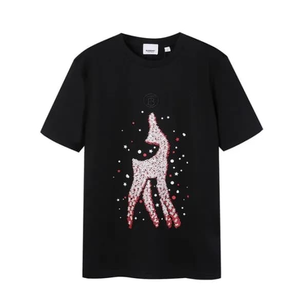 버버리 남성 블랙 크루넥 반팔티 - Mens Black Tshirts - Bur04326x - 1