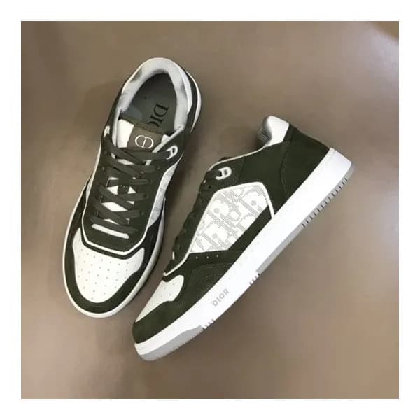 디올 남/녀 오블리크 Galaxy 카키 스니커즈 - Unisex Khaki Sneakers… - 1
