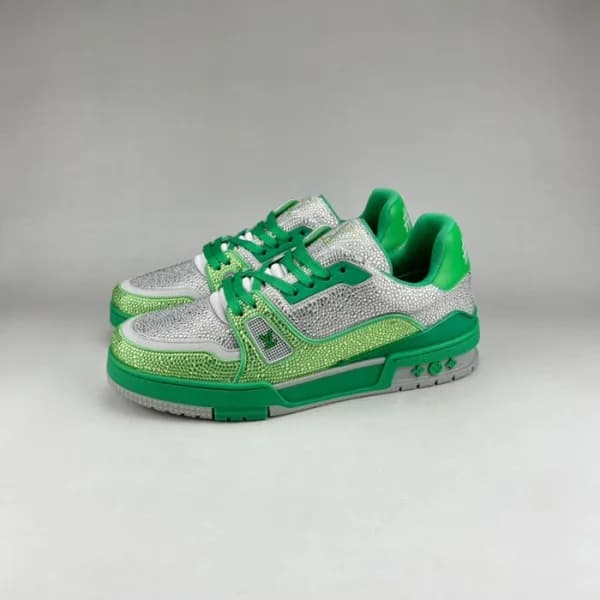 루이비통 남성 트렌디 그린 스니커즈 - Mens Green Sneakers - lou051… - 1