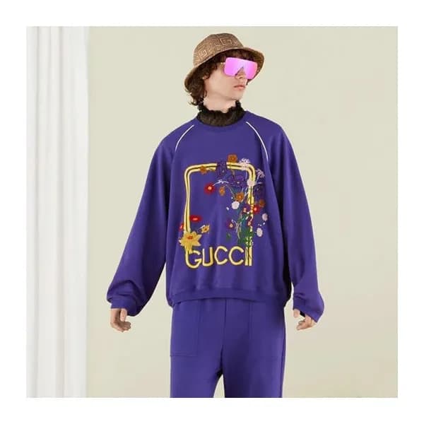 구찌 남/녀 캐쥬얼 블루 맨투맨 - Unisex Blue Tshirts - Guc05115… - 1
