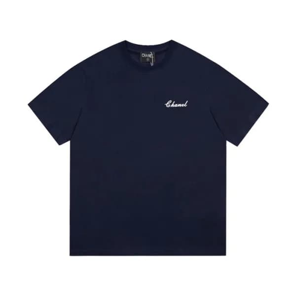 샤넬 남/녀 크루넥 네이비 반팔티 - Unisex Navy Tshirts - chl0930… - 1
