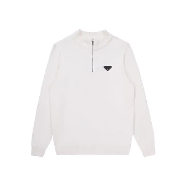 프라다 남성 터틀넥 화이트 니트 - Prada Mens White Knits - pra02… - 1