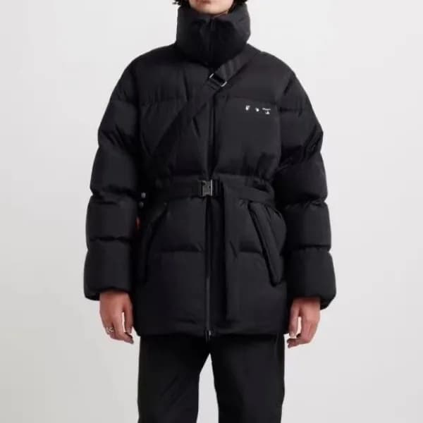 오프화이트 남/녀 구스다운 블랙 패딩 - Off-White Unisex Black Padd… - 1