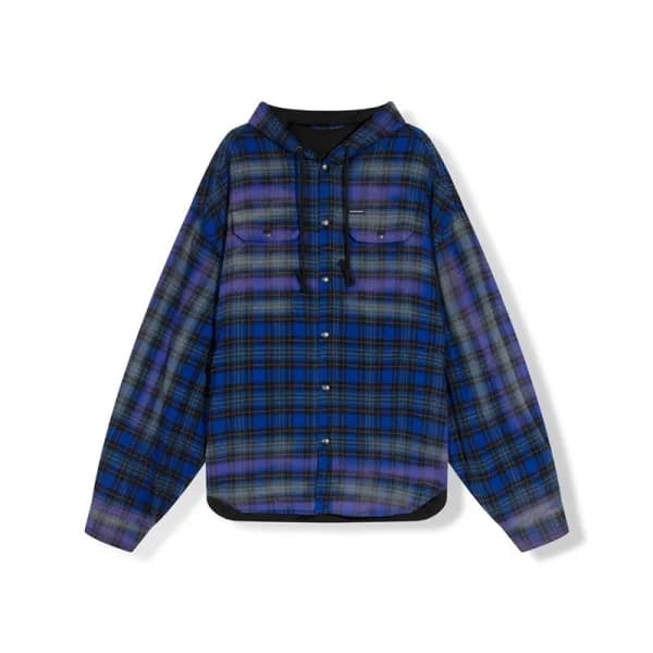 발렌시아가 남/녀 캐쥬얼 네이비 후드티 - Balenciaga Unisex Navy Hoo… - 1