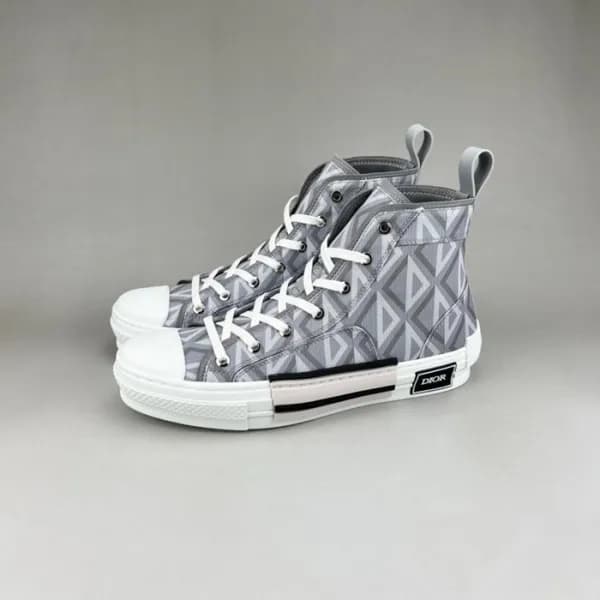 디올 남/녀 그레이 하이탑 스니커즈 - Dior Unisex Gray Sneakers - … - 1