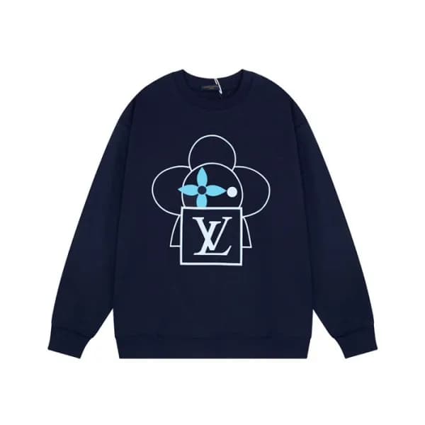 루이비통 남성 모던 네이비 맨투맨 - Louis vuitton Mens Navy Tshir… - 1