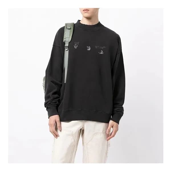 오프화이트 남성 모던 블랙 맨투맨 - Off-white Mens Black Tshirts … - 1