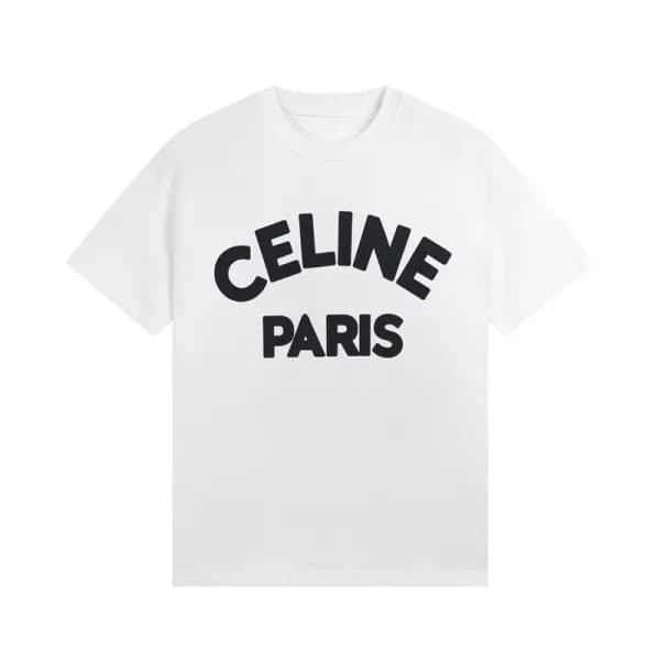 셀린느 남성 크루넥 화이트 반팔티 - Celine Mens White Short sleev… - 1