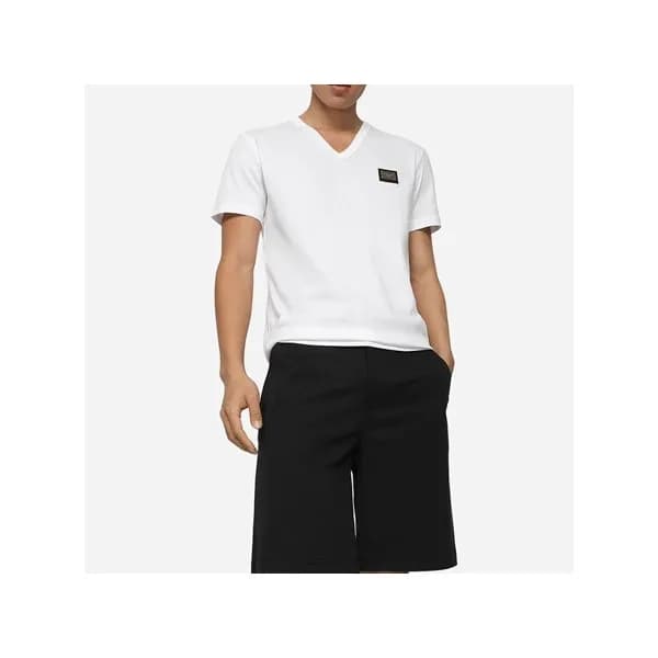 돌체앤가바나 남성 화이트 반팔티 - Dolce&Gabbana Mens White Tshir… - 1