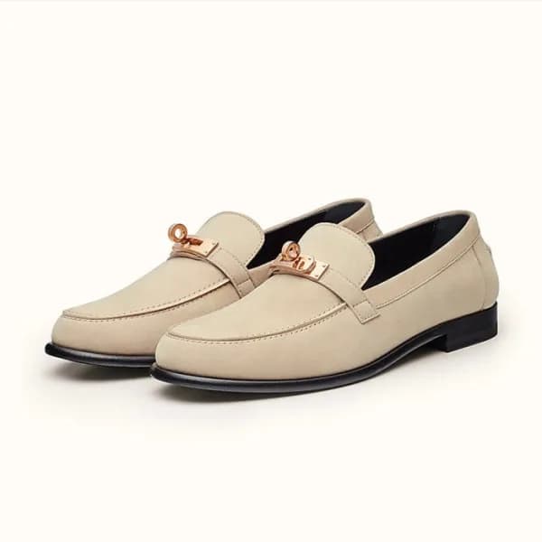 에르메스 여성 시그니처 베이지 로퍼 - Hermes Womens Beige Loafer -… - 1